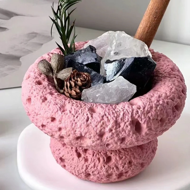 

Creative Aromatherapy Candle Cup Molds Gypsum Storage Jar Plaster Home Decor Concrete Cement Candle Container Silicone Mould