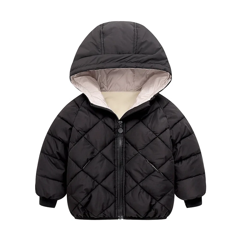 

Зимняя детская хлопковая куртка-пуховик для мальчиков и девочек 2023 г., новые модные однотонные толстовки детское плотное теплое пальто, детская куртка, пальто