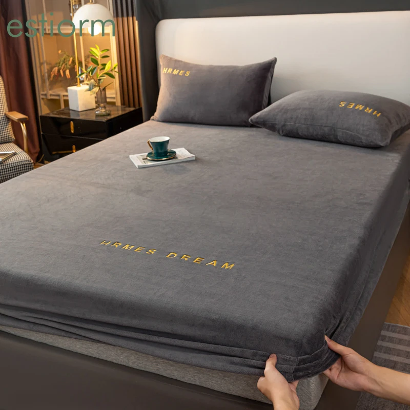 Plush Deep Pocket Fitted Sheet Elastic Band Non-slip Twin Single Queen Size Bottom Sheet Home Winter thicken Bed Mattress Cover 
Plush Deep Pocket Fitted Sheet Elastic Band Non-slip Twin Single Queen Size Bottom Sheet Home Winter thicken Bed Mattress Cover