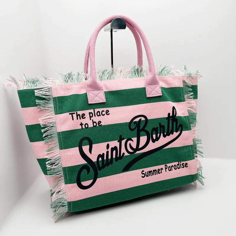 SAINT BARTH European & American Striped Canvas Tote Bag 9 S9a56bf2192cf46869d1bf1aec9d3e89eH