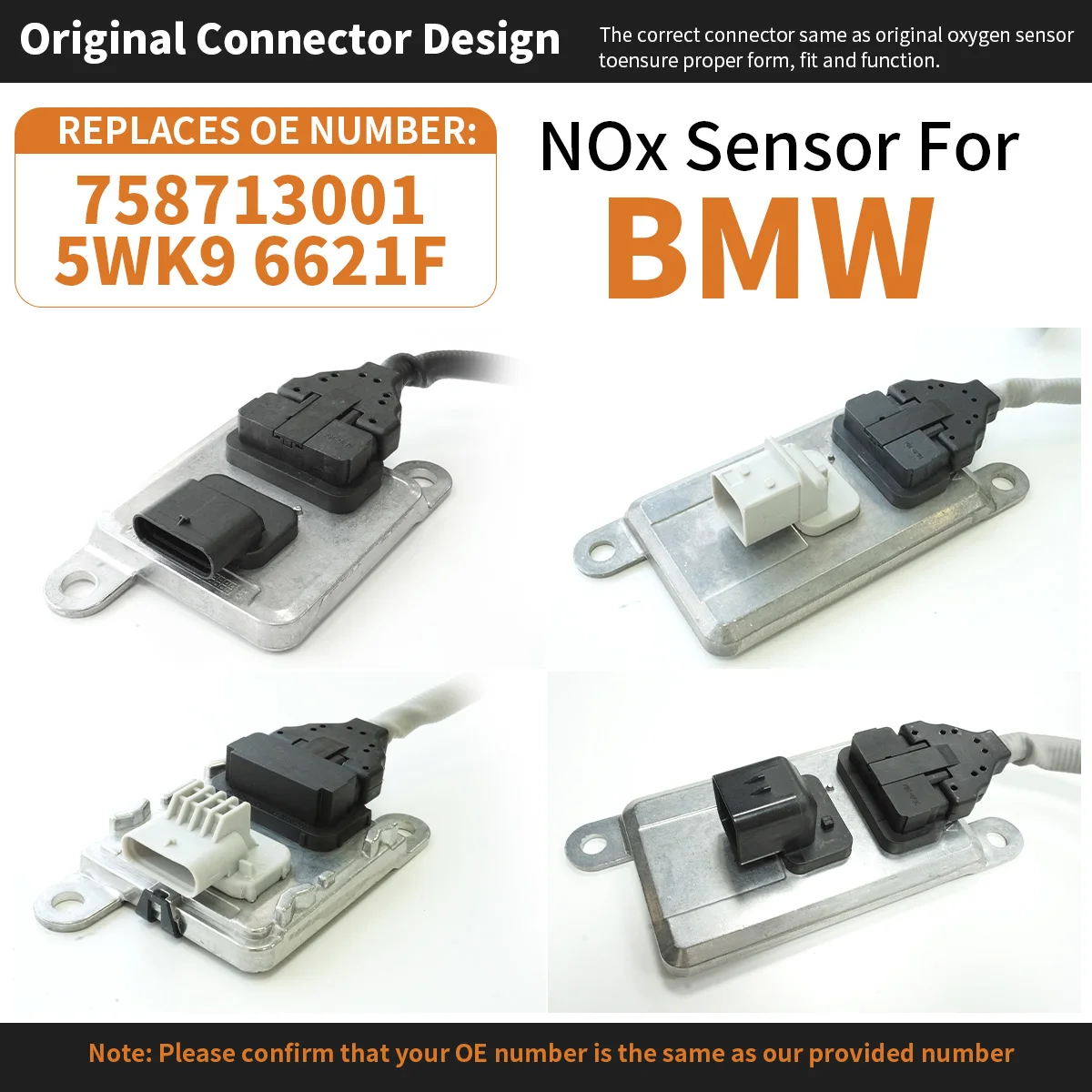 BMW 758713001 Nitrogen Oxygen Sensor 12 Volts NOx Sensor 5WK9 6621F
BMW 758713001 Nitrogen Oxygen Sensor 12 Volts NOx Sensor 5WK9 6621F