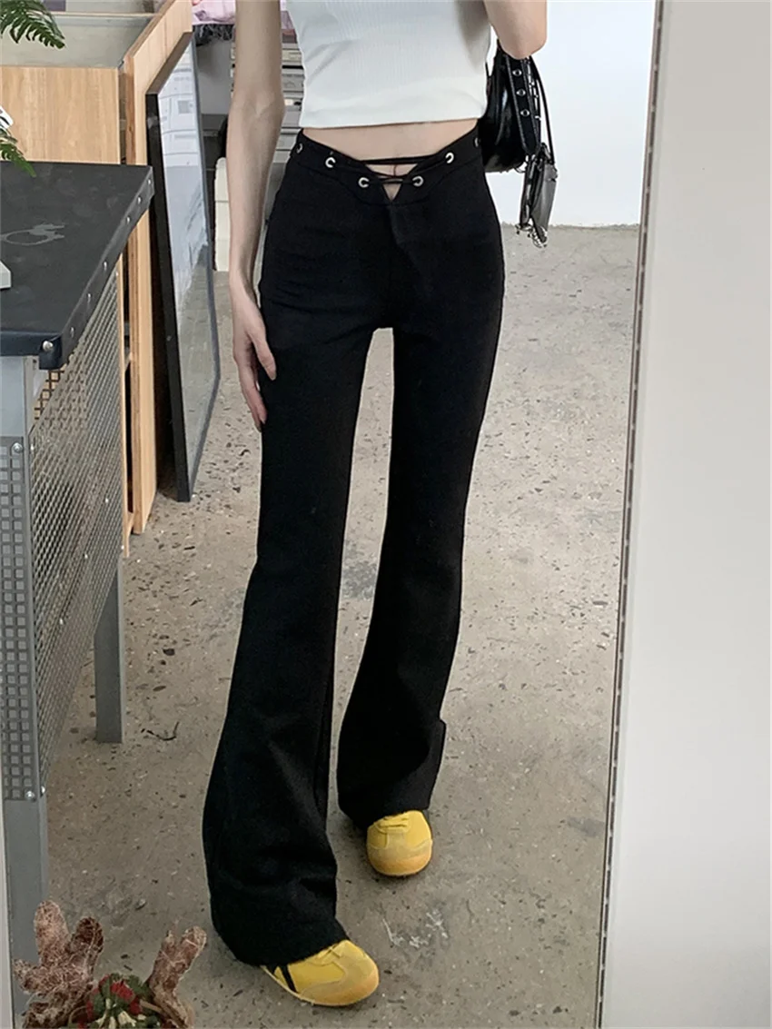 Брюки женские повседневные черные с завышенной талией, осень 2023
Брюки женские повседневные черные с завышенной талией, осень 2023