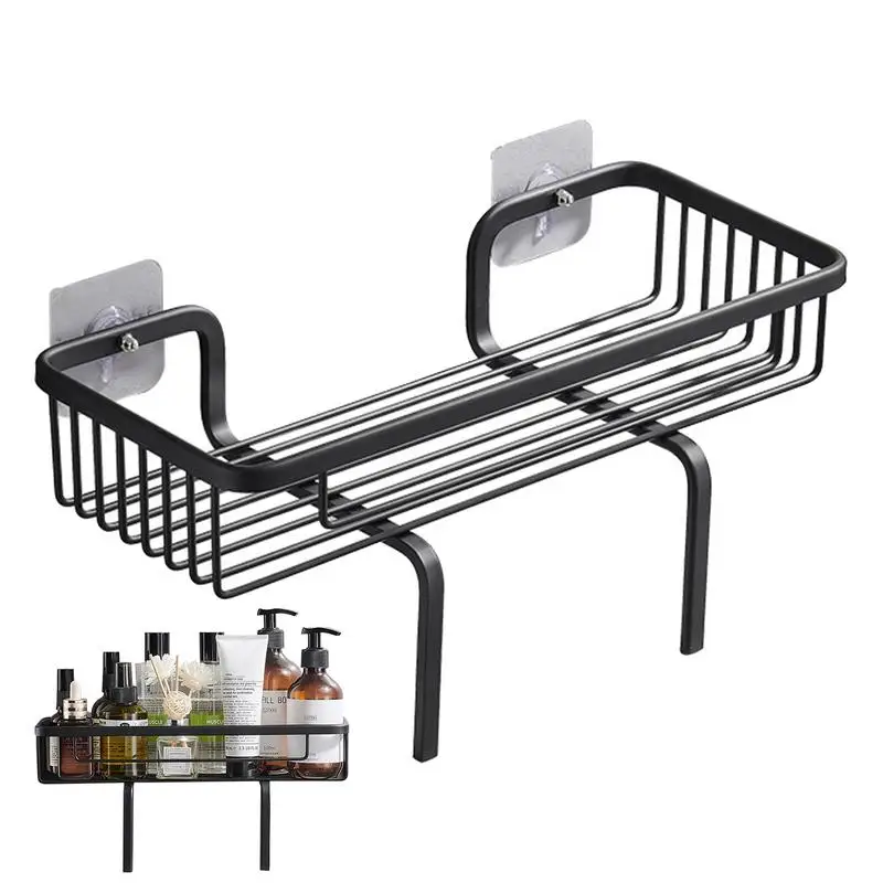 

Bathroom Wall Shelving Wall Mounted Rack No Drilling Towel Toiletries Organizer Hollow Designed over Toilet Holder for Laundry