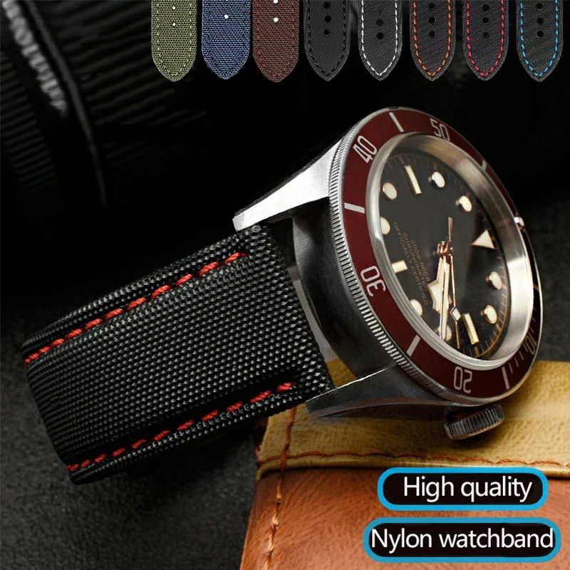 Nylon Canvas Watch Strap for Casio Seiko Omega Citizen Mido Men Genuine Leather Waterproof Wrist Bracelet Band 18/20/22/24mm 
Nylon Canvas Watch Strap for Casio Seiko Omega Citizen Mido Men Genuine Leather Waterproof Wrist Bracelet Band 18/20/22/24mm