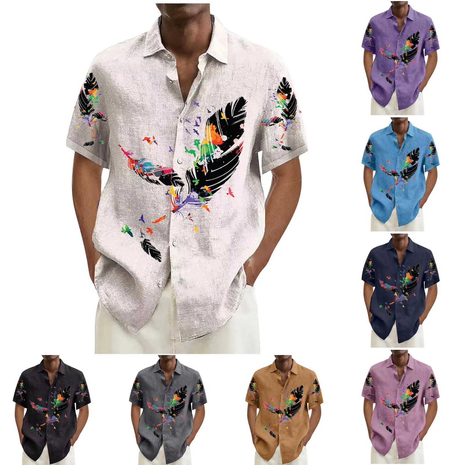 Vintage Shirts For Men Button Down Bowling Shirts Casual Short Sleeve Summer Beach Shirt Blouse Casual Handsome Men's Shirts
Vintage Shirts For Men Button Down Bowling Shirts Casual Short Sleeve Summer Beach Shirt Blouse Casual Handsome Men's Shirts