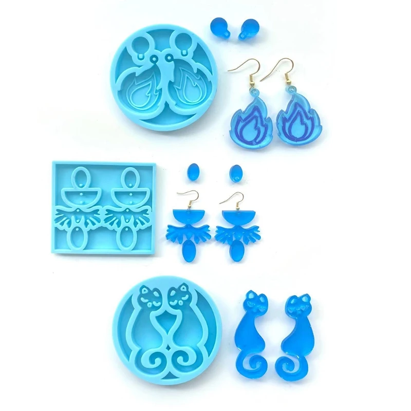 

Handmade Multi-style Earrings Eardrop Danglers Silicone Mould DIY Crafts Jewelry Mold Hanging Pendant Keychain Casting 57BD