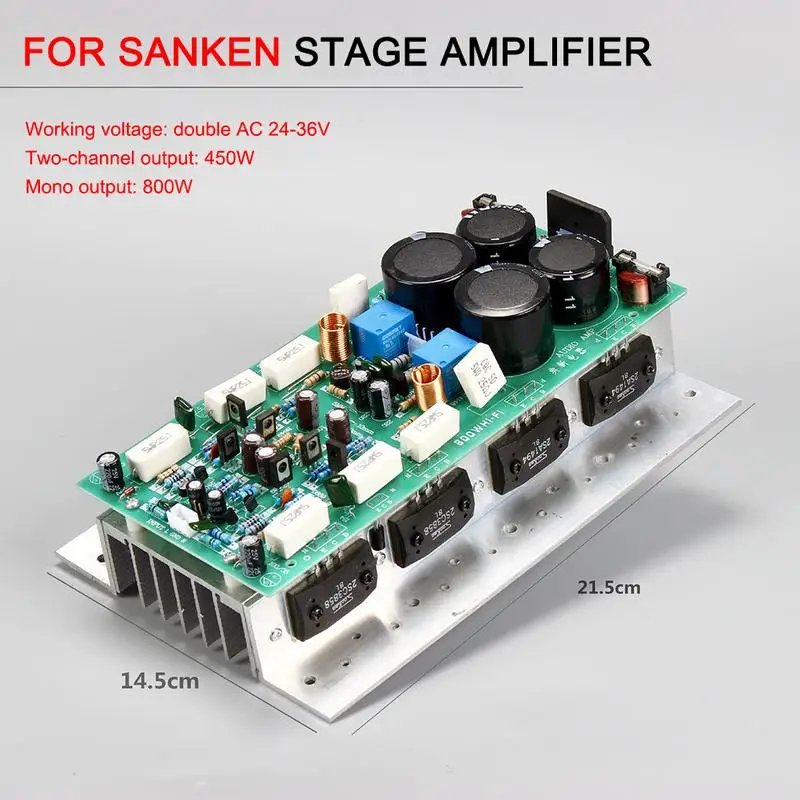 For Sanken 1494/3858 800W Two-Channel Stereo High-Power Amplifier Board Dual Channel 450W+450W Stereo Amp Mono 800W Amplifier
For Sanken 1494/3858 800W Two-Channel Stereo High-Power Amplifier Board Dual Channel 450W+450W Stereo Amp Mono 800W Amplifier