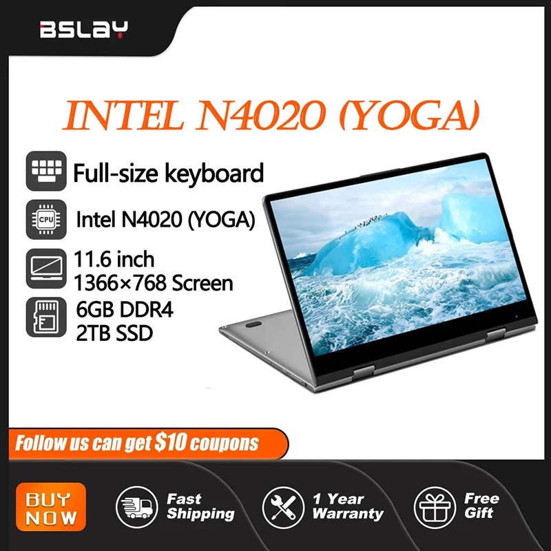 Compact Laptop 11.6 Inch Intel Celeron N4020 2.8 GHz HD Camera 4500 mAH Touchscreens 6GB DDR4 2TB SSD 360° flips Portable Table
Compact Laptop 11.6 Inch Intel Celeron N4020 2.8 GHz HD Camera 4500 mAH Touchscreens 6GB DDR4 2TB SSD 360° flips Portable Table