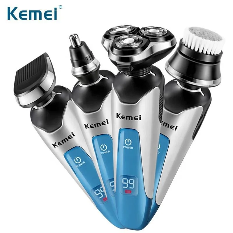 Аккумуляторная бритва Kemei KM-5390 для мужчин с ЖК-экраном, 3 лезвия, Вращающаяся бритва для бороды, мойка лица и триммер для волос в носу
Аккумуляторная бритва Kemei KM-5390 для мужчин с ЖК-экраном, 3 лезвия, Вращающаяся бритва для бороды, мойка лица и триммер для волос в носу