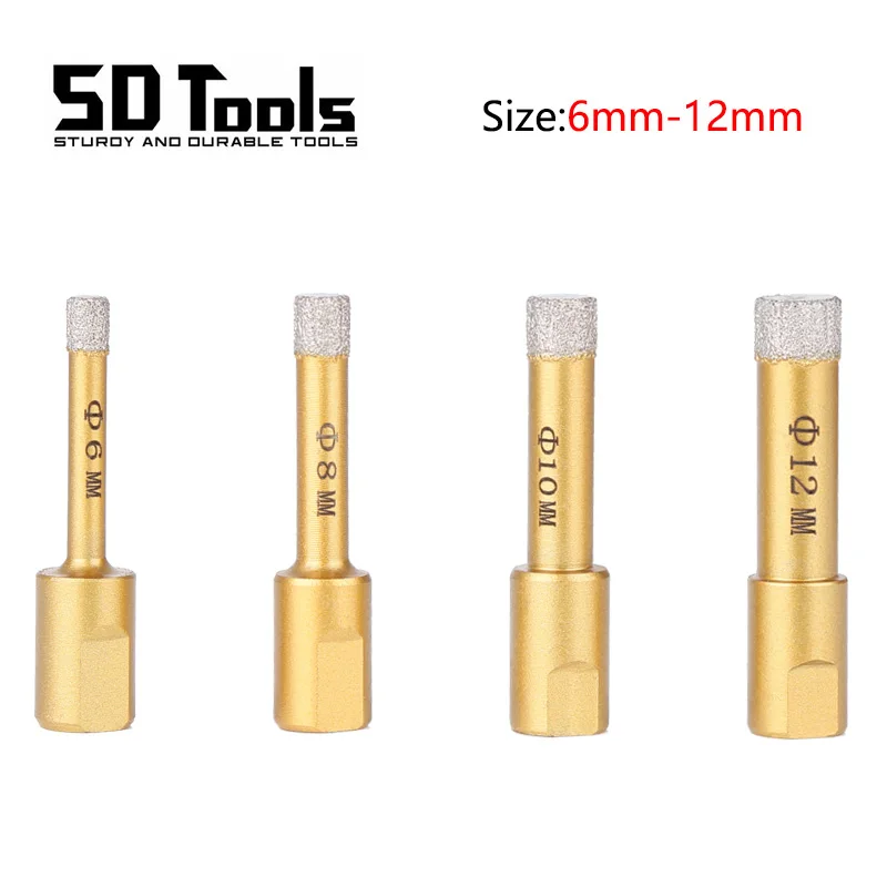 6-12mm M10 Thread Vacuum Brazed Dry Diamond Drilling Core Bits Ceramic Tile Hole Saw Granite Marble Porcelain Brick Drill Tools
6-12mm M10 Thread Vacuum Brazed Dry Diamond Drilling Core Bits Ceramic Tile Hole Saw Granite Marble Porcelain Brick Drill Tools