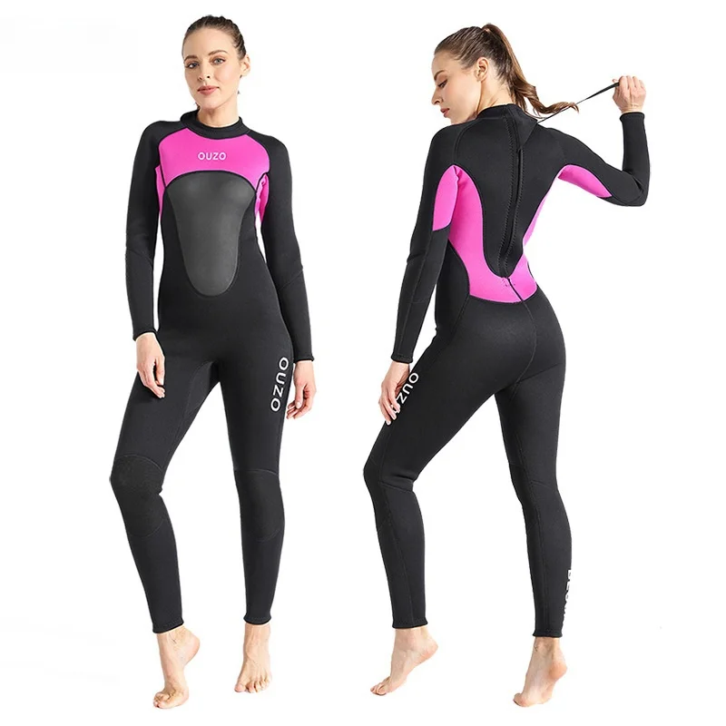 

3mm Neoprene Wetsuit Women's One-piece Cold Proof Scuba Warm Diving Suit Jellyfish Winter Swimsuit Surfing Suit