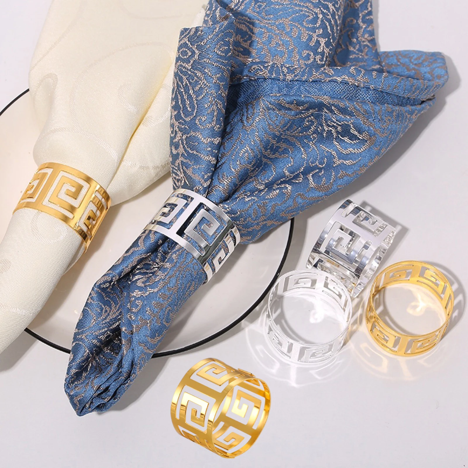 6Pcs Napkin Ring Gold Silver Color Napkin Buckles for Birthday Wedding Christmas Party Table Decoration Napkin Holders
6Pcs Napkin Ring Gold Silver Color Napkin Buckles for Birthday Wedding Christmas Party Table Decoration Napkin Holders