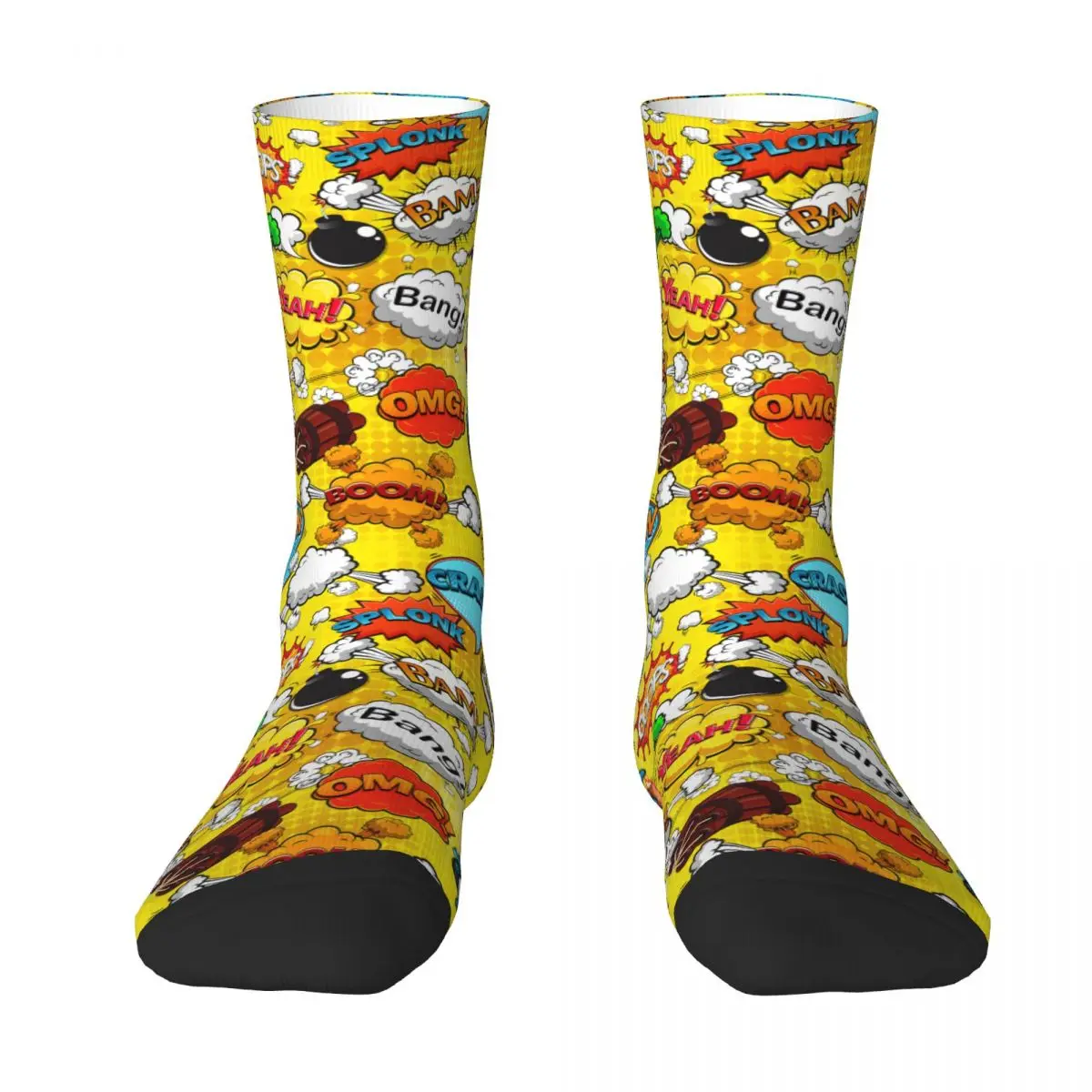 

Bang Yeah Retro Comic Bright Art Sock Socks Men Women Polyester Stockings Customizable Funny