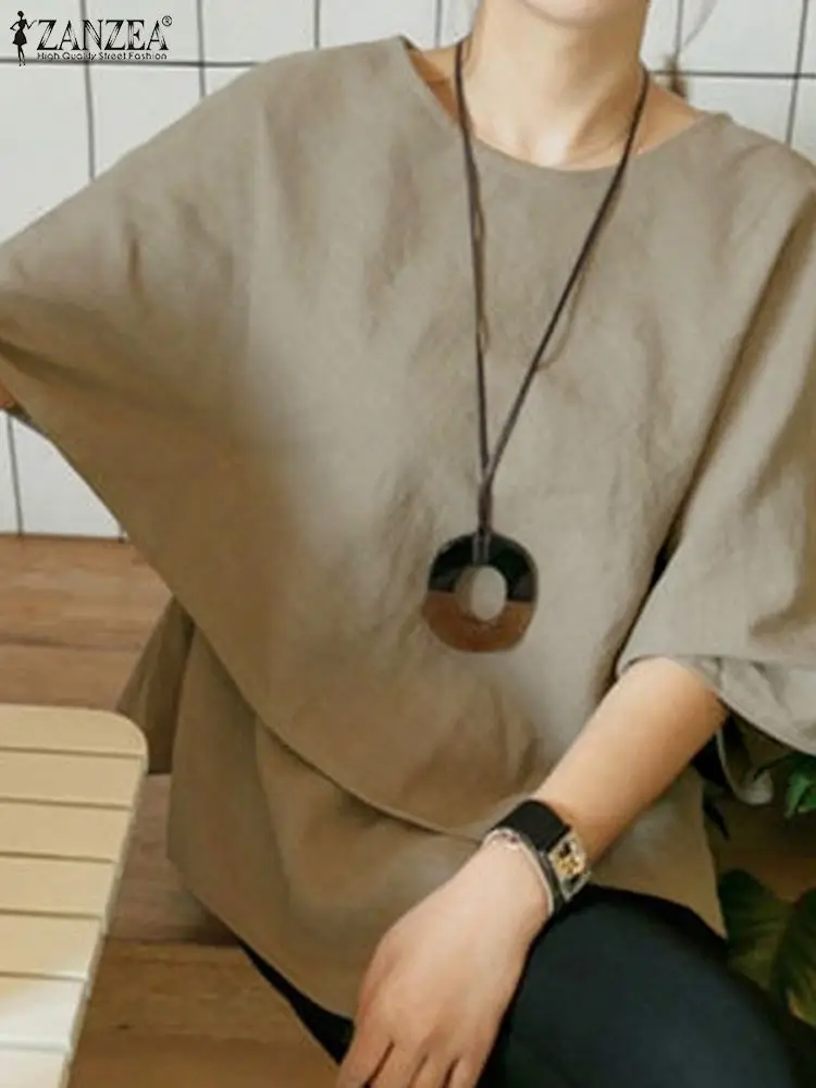 ZANZEA 2024 Summe Casual Shirts Women Bat Half Sleeve Blouse Asymmetrical Fashion Solid Color Retro Tops Loose Patchwork Tunic
ZANZEA 2024 Summe Casual Shirts Women Bat Half Sleeve Blouse Asymmetrical Fashion Solid Color Retro Tops Loose Patchwork Tunic