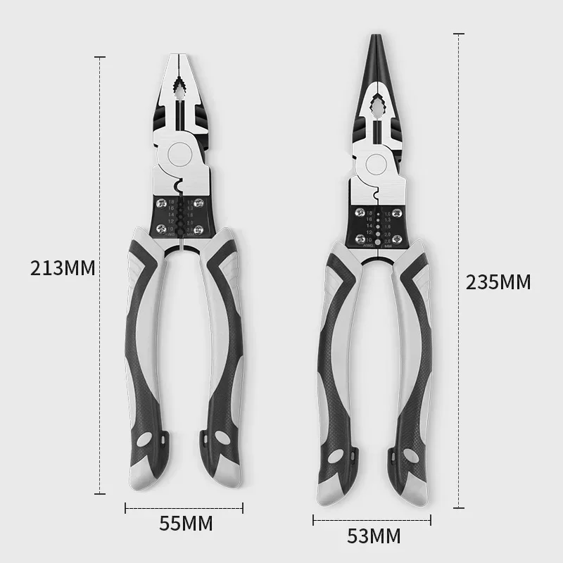 Multifunction Combination Pliers 9 Inch CR-V Wire Pliers Needle Nose Pliers Eccentric Force-saving Cutting Stripping clamping
Multifunction Combination Pliers 9 Inch CR-V Wire Pliers Needle Nose Pliers Eccentric Force-saving Cutting Stripping clamping