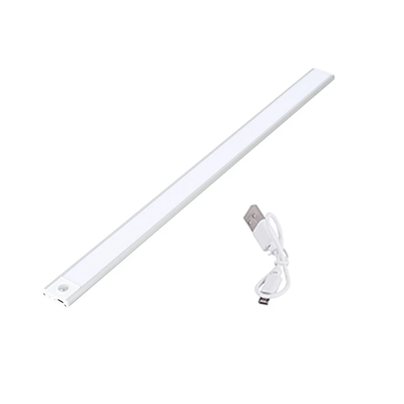 

LED Night Light 30Cm Motion Sensor Wireless USB Cabinet Night Light Wardrobe Lamp For Kitchen Cabinet Bedroom Wardrobe Silver