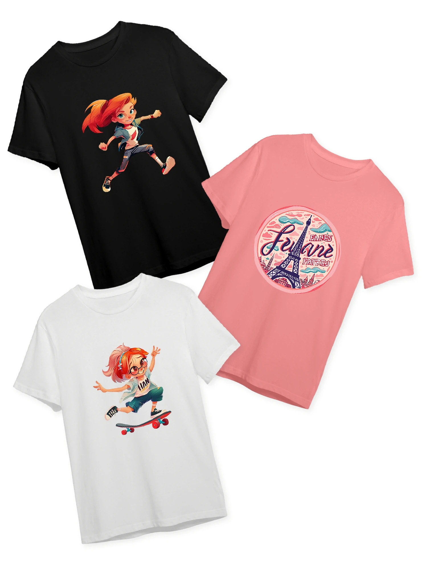 Girls' 3pcs/set 100%Cotton Girl’s Short Sleeve Tee Crew-neck Casual Loose Fit Comfortable Breathable T-Shirt
Girls' 3pcs/set 100%Cotton Girl’s Short Sleeve Tee Crew-neck Casual Loose Fit Comfortable Breathable T-Shirt