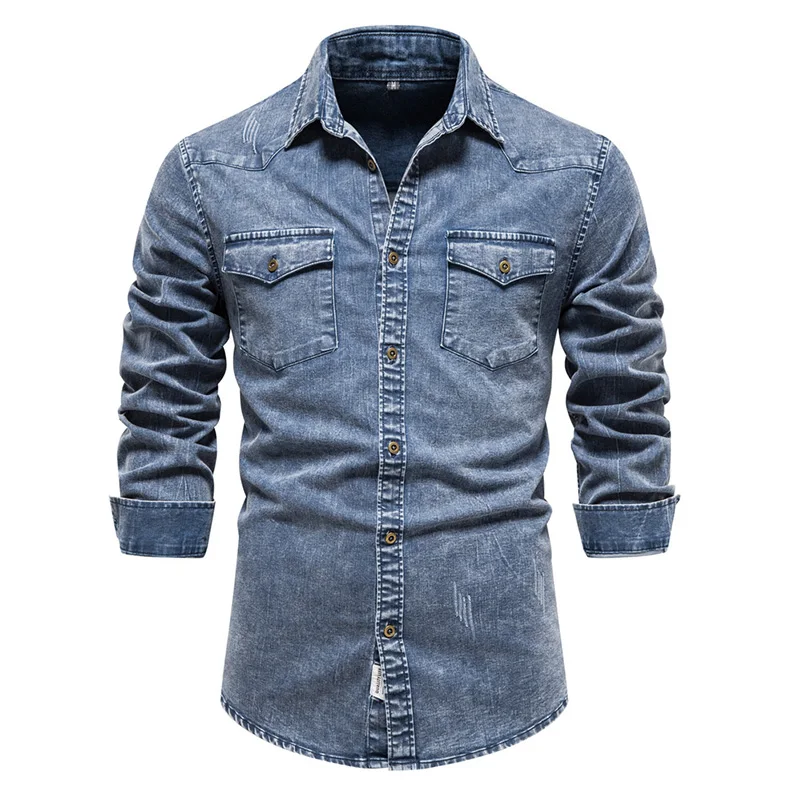 Men Denim Shirts Autumn Long Sleeve Cotton Man Denim Jackets Fashion Cowboy Shirts Slim Shirt Spring New Men's Clothing
Men Denim Shirts Autumn Long Sleeve Cotton Man Denim Jackets Fashion Cowboy Shirts Slim Shirt Spring New Men's Clothing