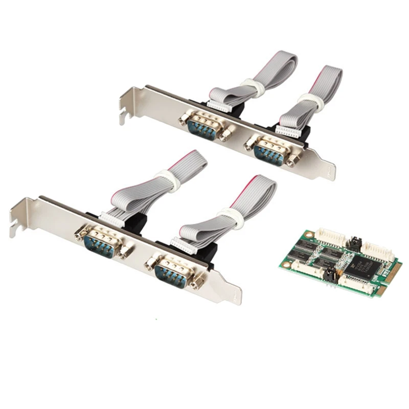 

RISE-Mini PCI Express на 4 порта Rs232 Db9 Com, полуразмерный последовательный порт Pcie, карта промышленного контроллера Exar 17V354, чип