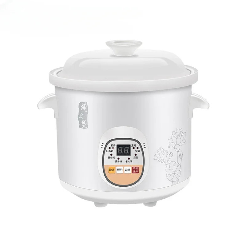 

DMWD 1.5L Electric Mini Slow Cooker Stew Soup Porridge Health Pot Time Control Ceramic Baby Food Cooking Machine Meal Steamer EU