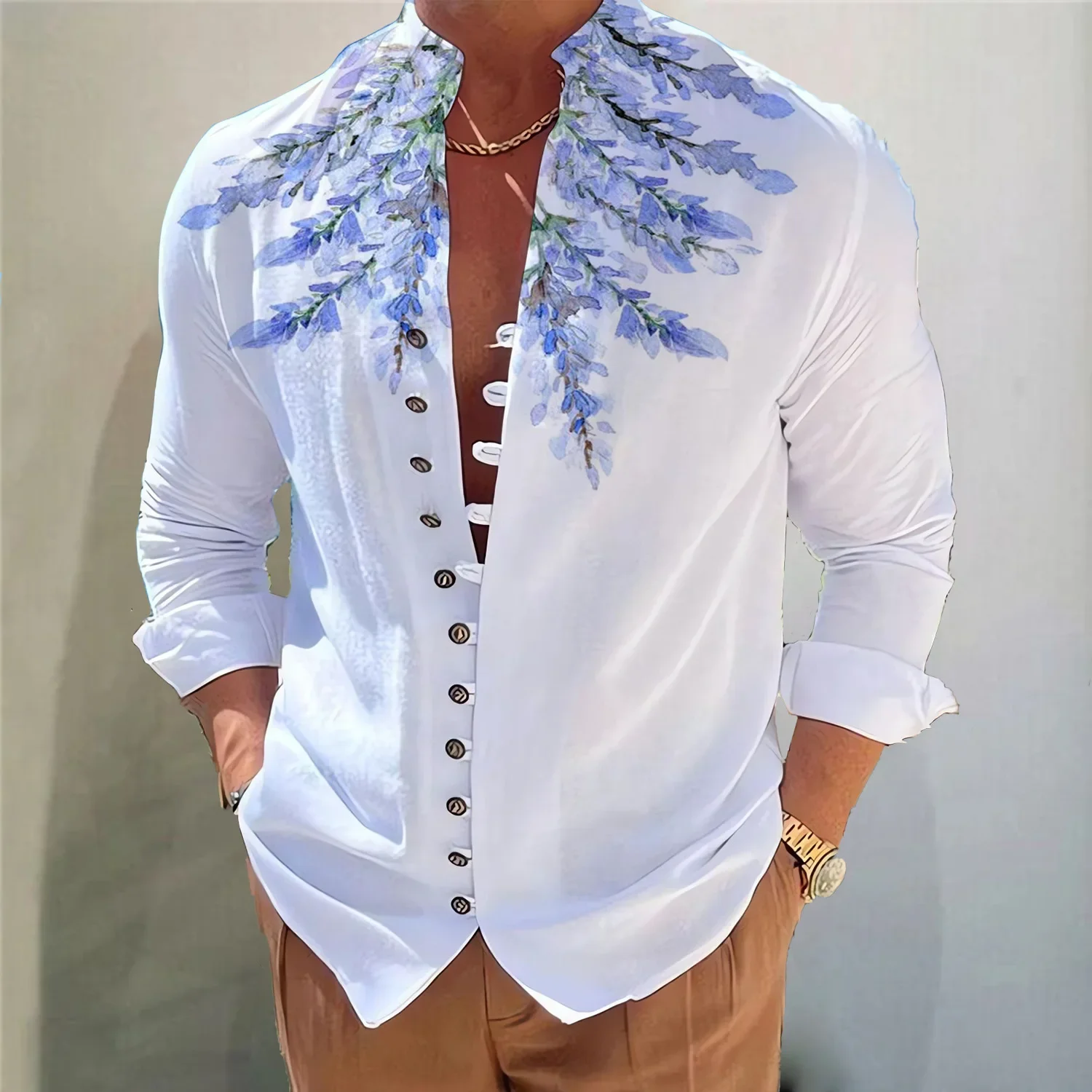 2023 New Arrivals Men's Dress Shirt Fashion Printed Stand Neck Long Sleeve Shirts Spring Summer Buttons Sportswear Tops
2023 New Arrivals Men's Dress Shirt Fashion Printed Stand Neck Long Sleeve Shirts Spring Summer Buttons Sportswear Tops