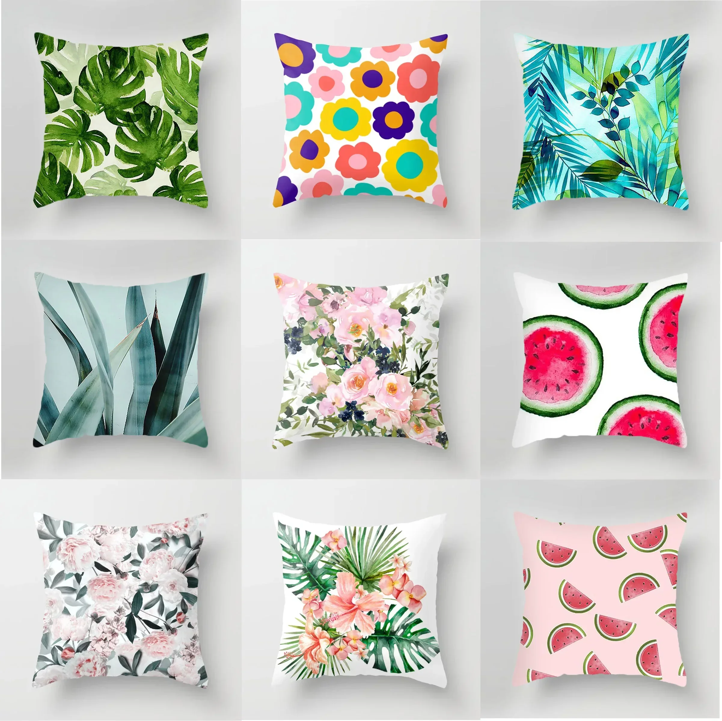 45x45cm Green Plant Pillow Cover Living Room Pillow Sofa Office Cushion Cover Watermelon Flower Pillow Cover Car Home Decoration
45x45cm Green Plant Pillow Cover Living Room Pillow Sofa Office Cushion Cover Watermelon Flower Pillow Cover Car Home Decoration
