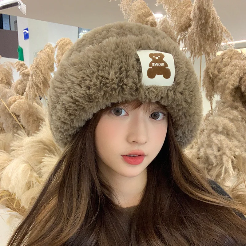 Winter Hats For Women Faux Fur Solid Color Bucket Hat Knitted Warm Velvet Beanies Solid Color Cold-proof Baggy Cap Female New
Winter Hats For Women Faux Fur Solid Color Bucket Hat Knitted Warm Velvet Beanies Solid Color Cold-proof Baggy Cap Female New