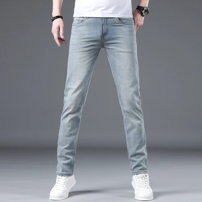 2023 Summer Thin Jeans Men's Slim Fit Business Casual Straight Loose Long Pants Denim Skinny Jeans
2023 Summer Thin Jeans Men's Slim Fit Business Casual Straight Loose Long Pants Denim Skinny Jeans