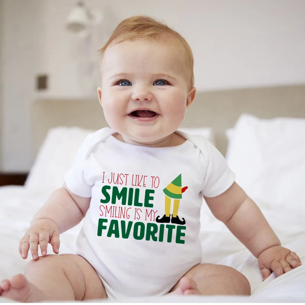 

Cute Baby Boys Girls Clothes 0 to 24 Months Cotton Onesies “I Just Like to Smile Smiling's My Favorite” Newborn Bodysuit Cheap