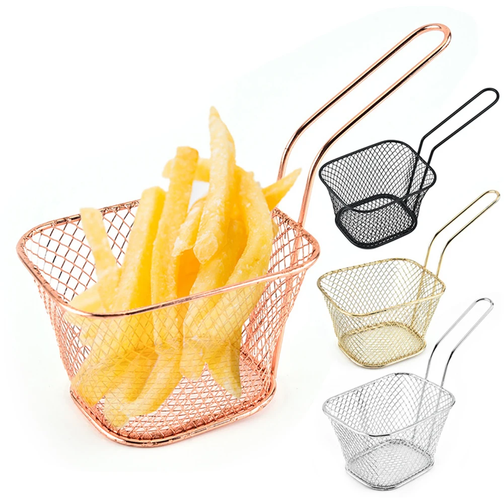 Mini Square Fry Basket Metal French Fries Chips Holder With Handle Desk Food Presentation Mesh Basket Kitchen Accessories Tools
Mini Square Fry Basket Metal French Fries Chips Holder With Handle Desk Food Presentation Mesh Basket Kitchen Accessories Tools