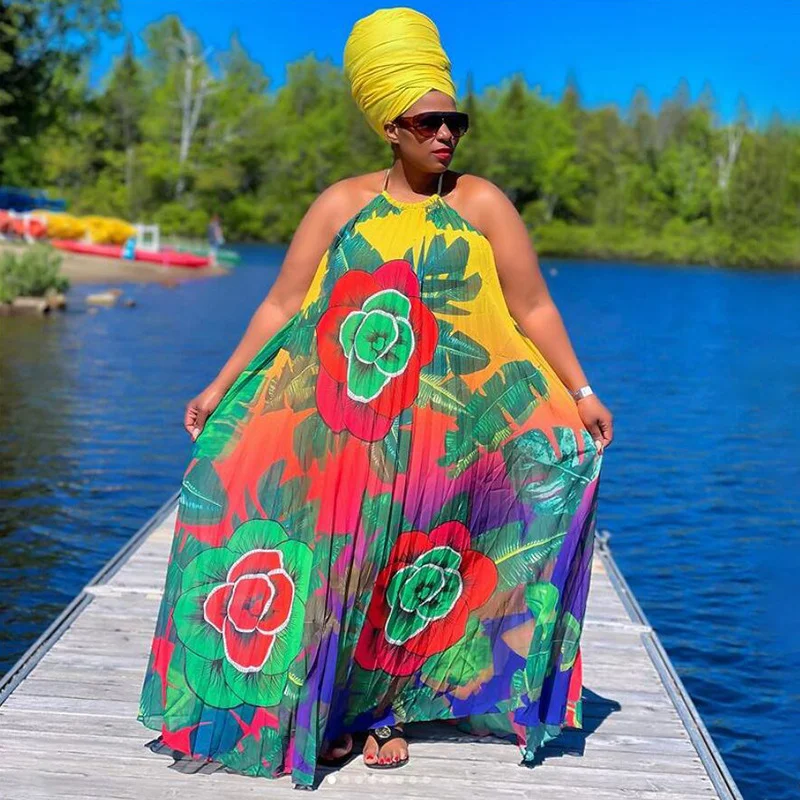 WUHE Pleated Summer Women Plus Size Dress O-neck Sleeveless Hater Long Loose Print Dress Casual Sexy Open Back Beach Dresses
WUHE Pleated Summer Women Plus Size Dress O-neck Sleeveless Hater Long Loose Print Dress Casual Sexy Open Back Beach Dresses