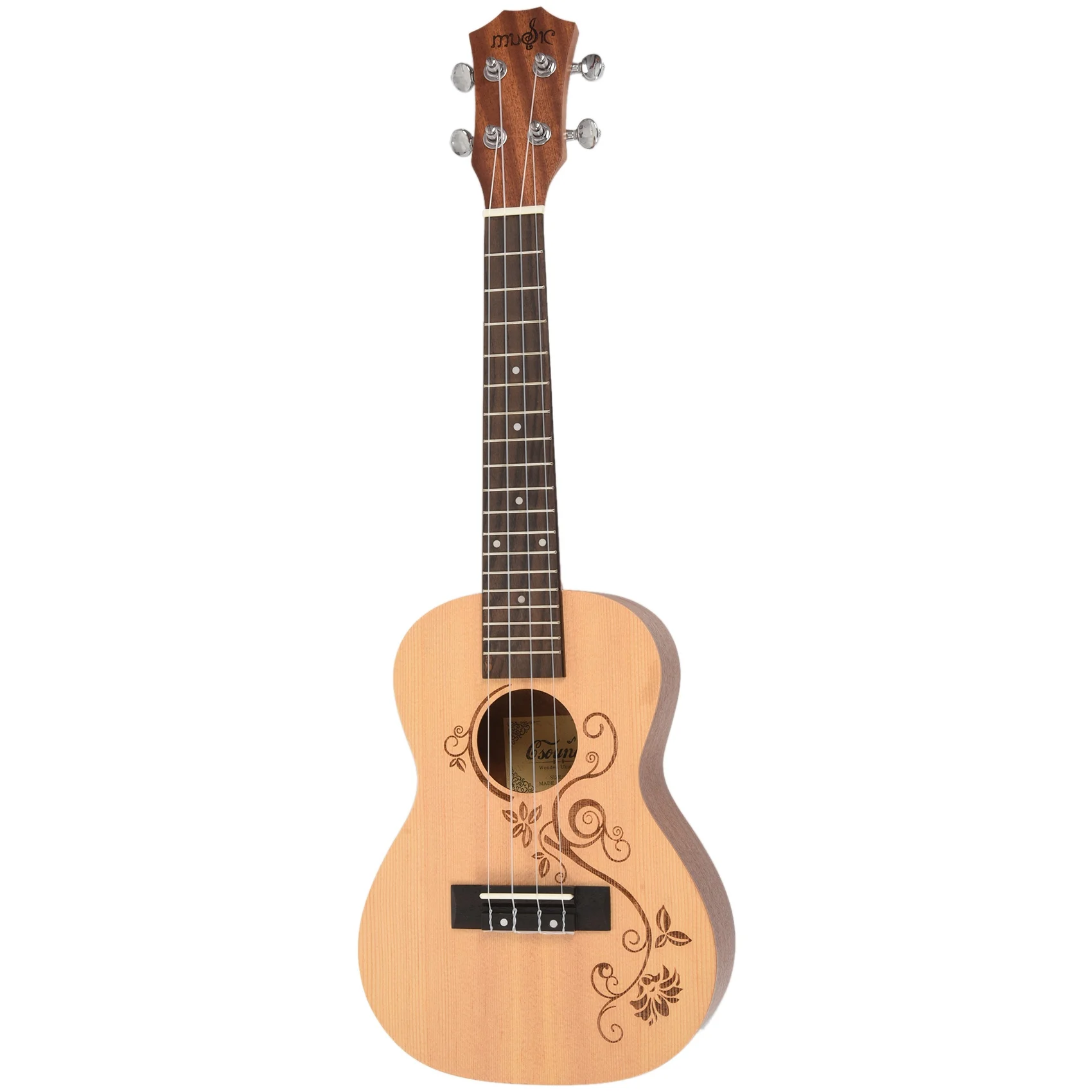 

23 Inch Ukulele Concert Acoustic Mini Guitar Rosewood Fretboard 4 Strings Spruce Wood Carvings Uke