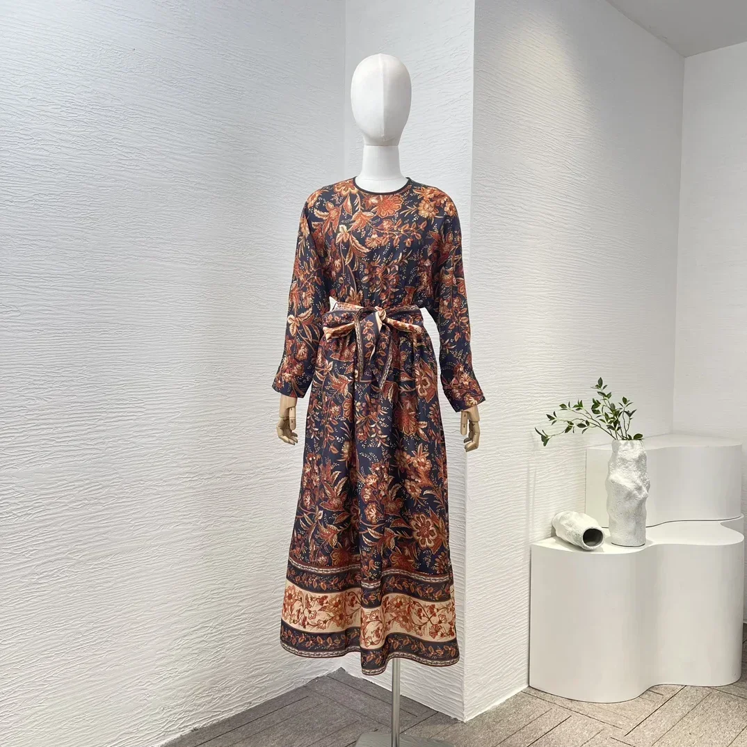 Women New Collection 2024 Top Quality Silk Re-tro Paisley Printing Vintage 3/4 Sleeve Loose Midi Dresses for Holiday
Women New Collection 2024 Top Quality Silk Re-tro Paisley Printing Vintage 3/4 Sleeve Loose Midi Dresses for Holiday