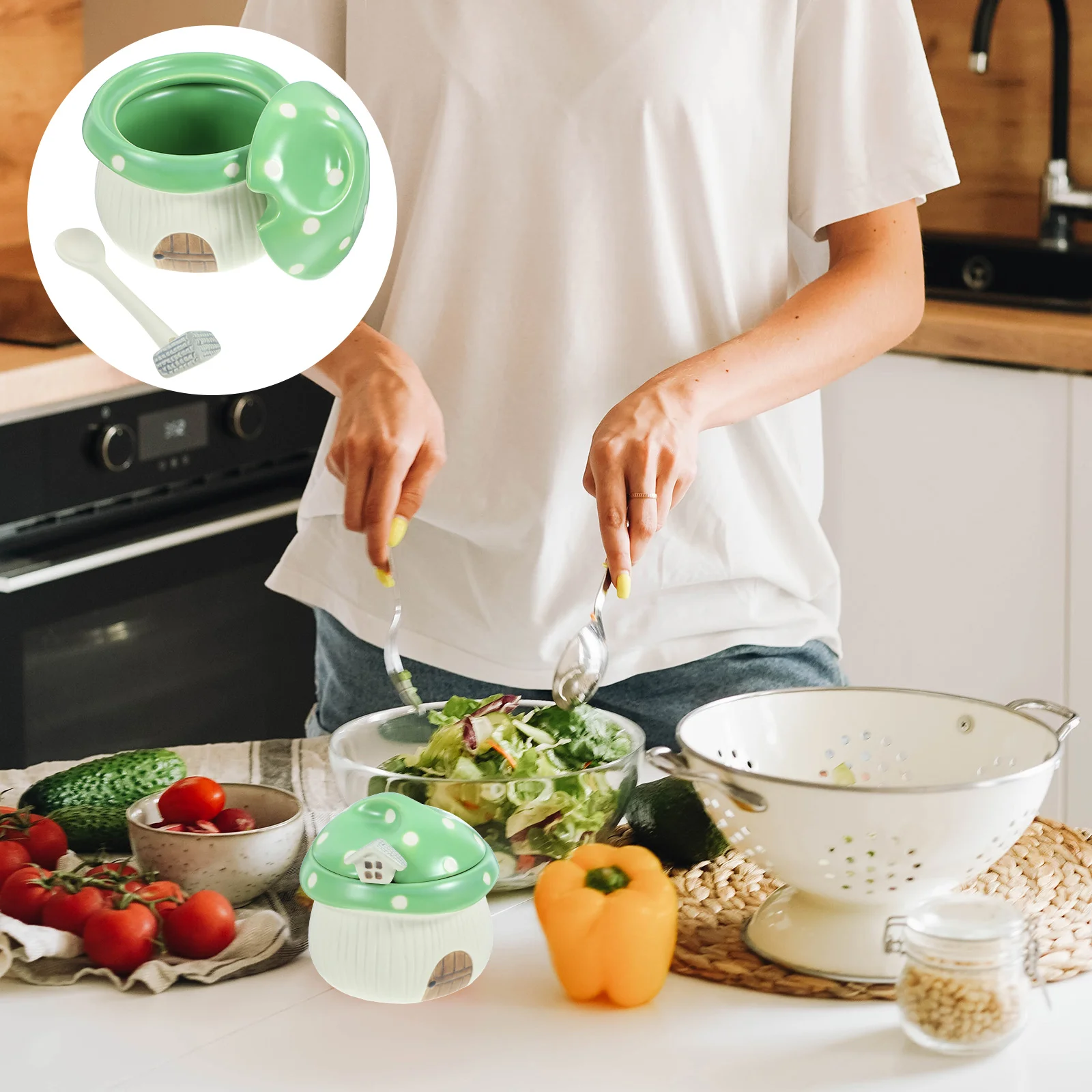 Kitchen Ceramic Spice Jar Mushroom Salt Container Seasoning Canister Salt Pepper Jar for Kitchen
Kitchen Ceramic Spice Jar Mushroom Salt Container Seasoning Canister Salt Pepper Jar for Kitchen