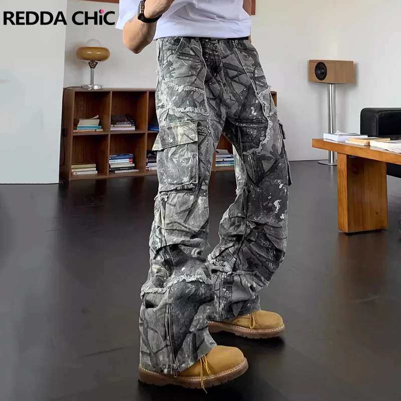 REDDACHIC Camouflage Pockets Cargo Pants Men 90s Retro Oversized Casual Baggy Jeans Wide Leg Hip Hop Trousers Harajuku Work Wear
REDDACHIC Camouflage Pockets Cargo Pants Men 90s Retro Oversized Casual Baggy Jeans Wide Leg Hip Hop Trousers Harajuku Work Wear