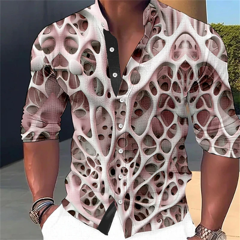 3D men's cheese hole irregular printing minimalist shirt men's shirt casual long sleeved shirt comfortable fabric
3D men's cheese hole irregular printing minimalist shirt men's shirt casual long sleeved shirt comfortable fabric