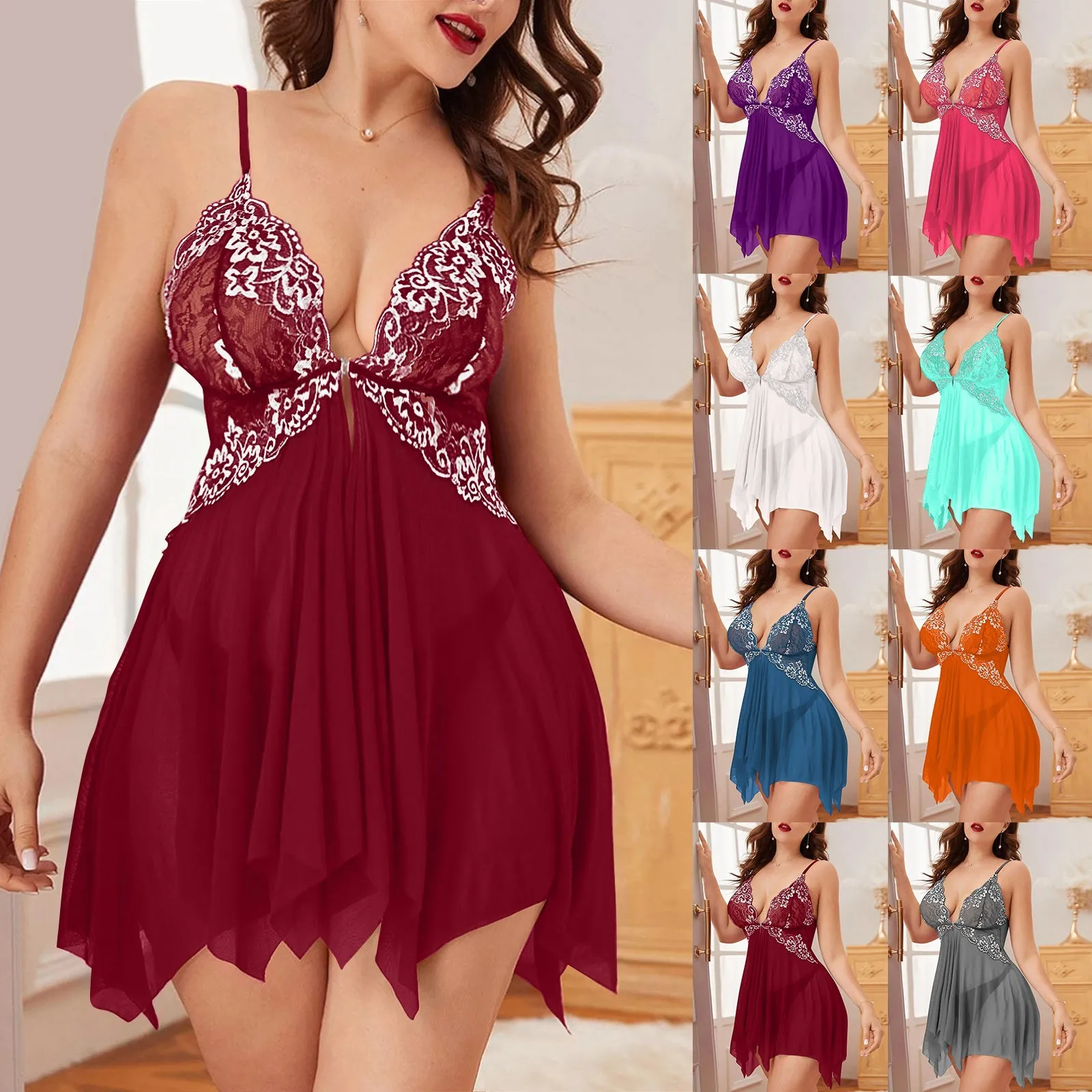 Lingerie For Women Front Closure Lace V Neck Mesh Sleepwear Lingerie japanese woman underwear women's underwear female dress
Lingerie For Women Front Closure Lace V Neck Mesh Sleepwear Lingerie japanese woman underwear women's underwear female dress