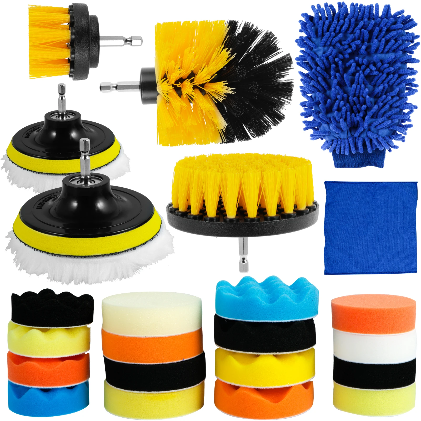 25Pcs Car Polishing Pad Kit Reusable Buffing Polishing Pads Multifunctional Flat and Wave Sponge Pad Woolen Polish Pad Set with
25Pcs Car Polishing Pad Kit Reusable Buffing Polishing Pads Multifunctional Flat and Wave Sponge Pad Woolen Polish Pad Set with