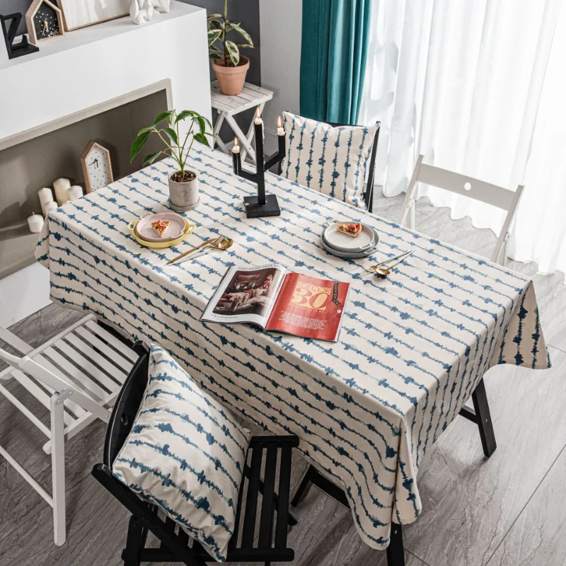 Linen Cotton Tablecloth Rectangular Blue Vertical Strip Printed Wedding Dining Table Cover Tea Table Cloth Decoration
Linen Cotton Tablecloth Rectangular Blue Vertical Strip Printed Wedding Dining Table Cover Tea Table Cloth Decoration