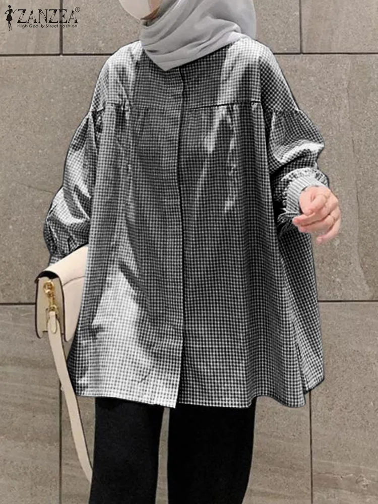 2023 ZANZEA Women Autumn Long Sleeve Shirt Casual Islamic Clothing Vintage Plaid Checked Muslim Blouse Loose Abaya Hijab Tops
2023 ZANZEA Women Autumn Long Sleeve Shirt Casual Islamic Clothing Vintage Plaid Checked Muslim Blouse Loose Abaya Hijab Tops