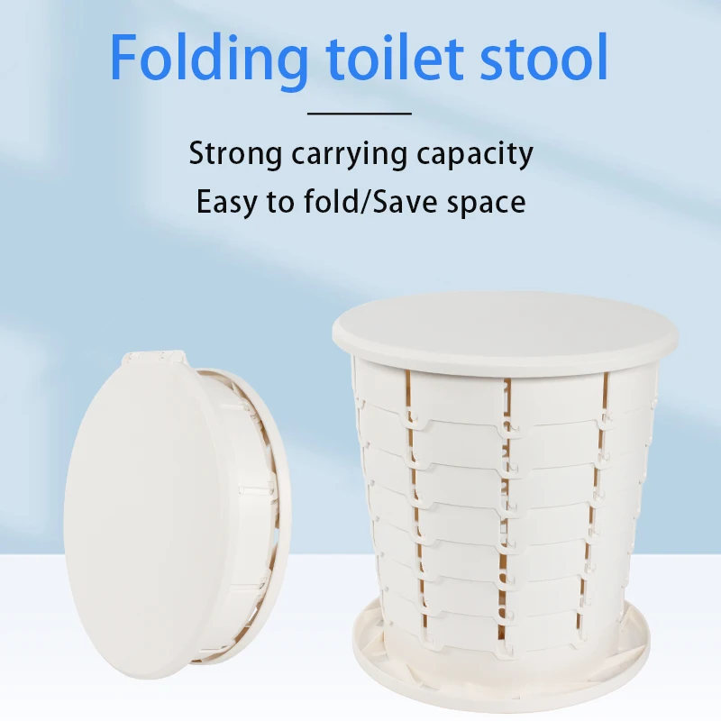 

Outdoor Portable Toilet Stool ABS Material Retractable Adjustment Space Saving Trash Can For Motorhome Caravan Camper RV