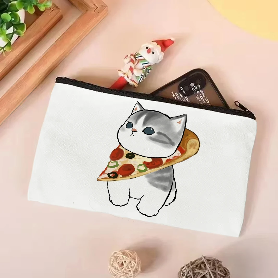 Cute Cats and Food Canvas Tote Bag - Adorable Creativity-Inspired Shoulder Bag 16 S9a7f0dc1f1dd47a2a3bcaa079e120877W