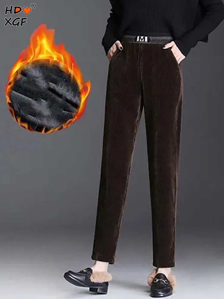 New Winter Embroidered Letters Plus Velvet Hallen Pants Vintage Elastic High Waist Pocket Women Trousers Streetwear Casual Pants
New Winter Embroidered Letters Plus Velvet Hallen Pants Vintage Elastic High Waist Pocket Women Trousers Streetwear Casual Pants