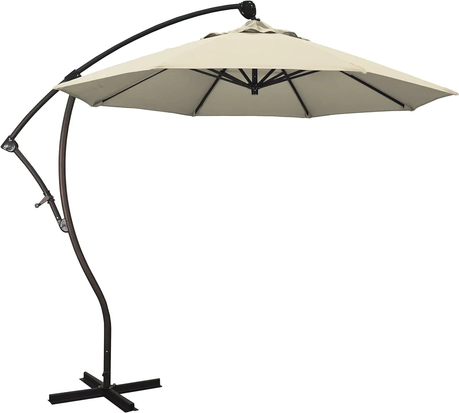 Umbrella 9' Round Aluminum Cantilever Umbrella, Crank Lift, 360 Rotation, Bronze Pole, Beige
Umbrella 9' Round Aluminum Cantilever Umbrella, Crank Lift, 360 Rotation, Bronze Pole, Beige