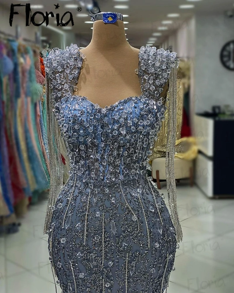 Couture Long Chains Party Dress Shoulder Pad Mermaid Sequins Evening Dresses Dubai Custom Made Elegant Formal Occasion Dresses 
Couture Long Chains Party Dress Shoulder Pad Mermaid Sequins Evening Dresses Dubai Custom Made Elegant Formal Occasion Dresses