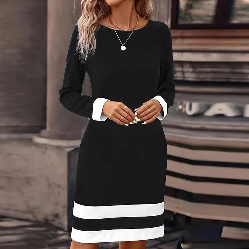 Fashion Striped Straight A-line Dress Office Lady O-neck Long Sleeved Pullover Dress Spring 2024 Long Sleeved Loose Short Dress
Fashion Striped Straight A-line Dress Office Lady O-neck Long Sleeved Pullover Dress Spring 2024 Long Sleeved Loose Short Dress