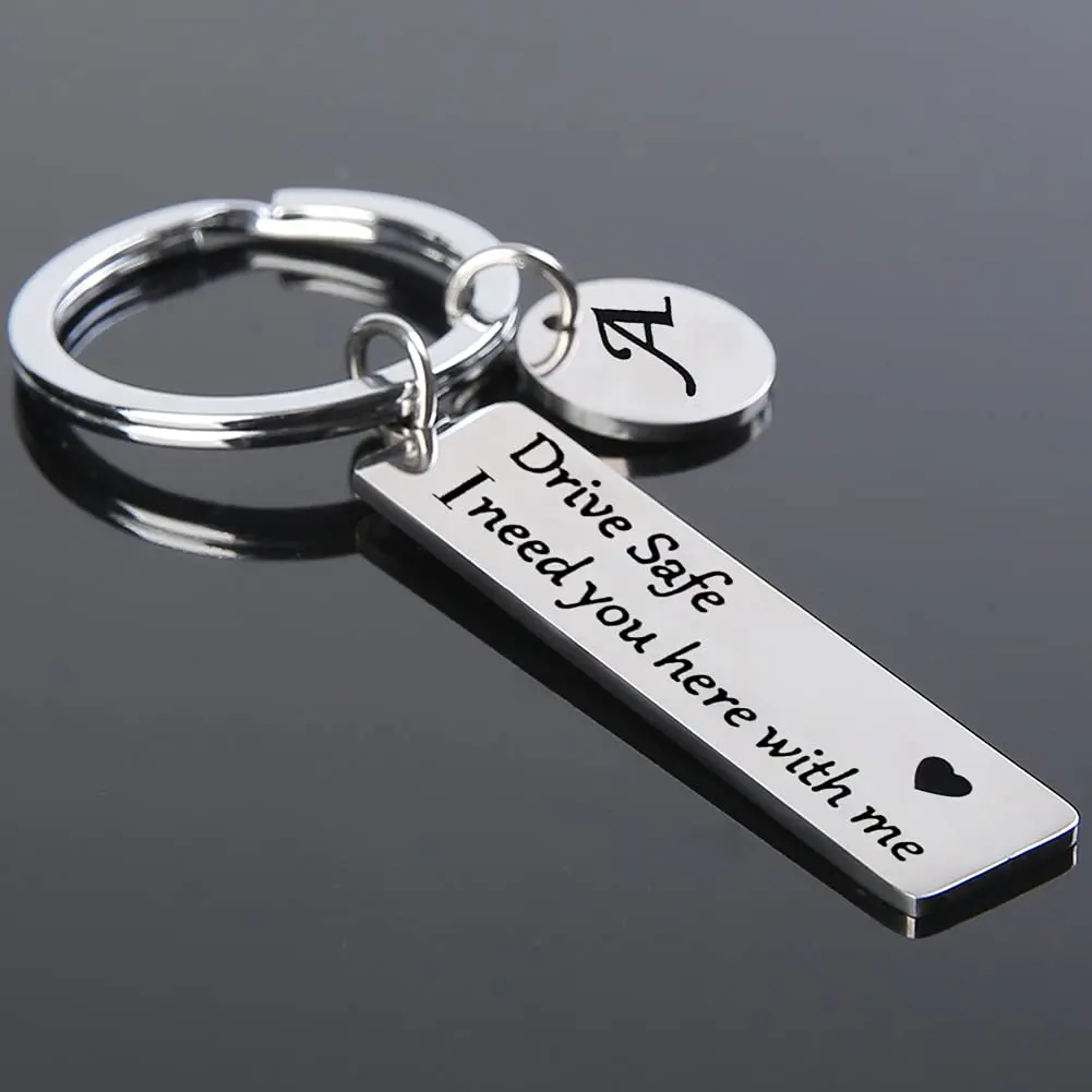 Drive Safe Keychains A-Z Initials Letters Men Women Stainless Steel Key Chain Birthday Chritsmas Father's Day Gifts Jewelry Drive Safe Keychains A-Z Initials Letters Men Women Stainless Steel Key Chain Birthday Chritsmas Father's Day Gifts Jewelry