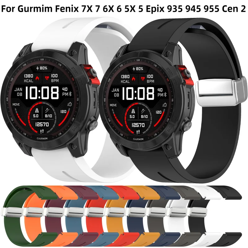 

26 20 22MM Silicone QuickFit Watchband Straps For Garmin Fenix 7X 7 7S 6S 6 6X Pro 5 5X 5S Epix 2 Smartwatch Wristbands Bracelet