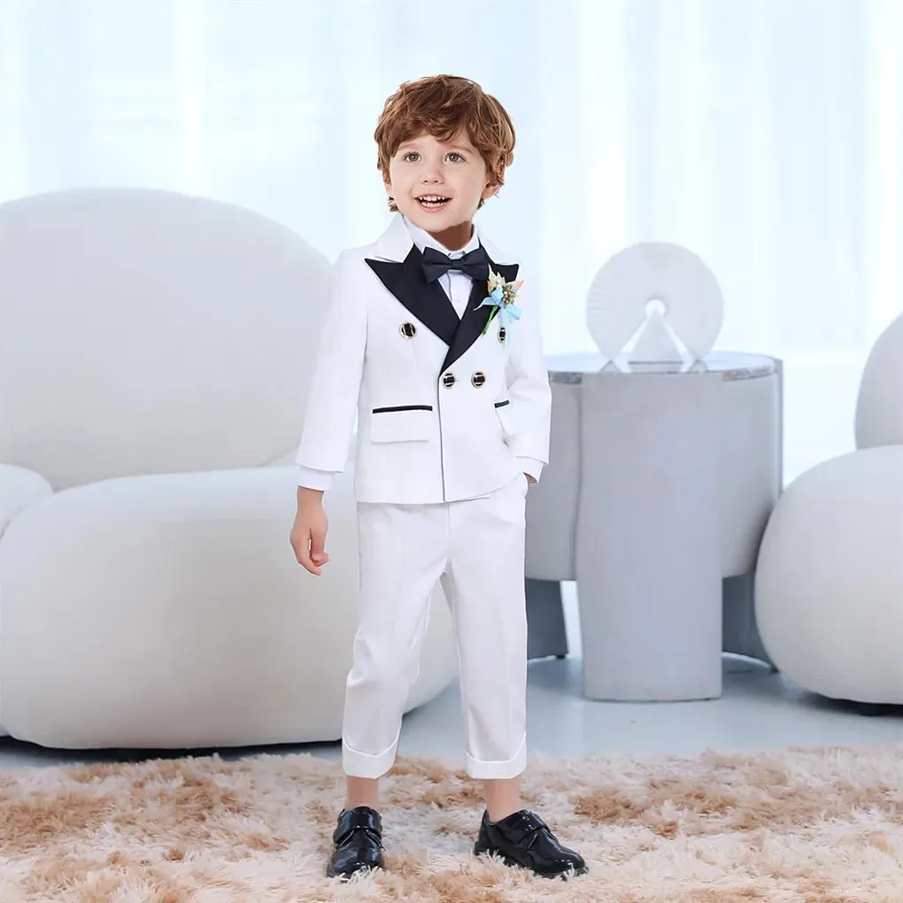 Children Party Jacket Pants Bowtie Flower 4PCS Photography Suit Flower Boys Formal Ceremony Costume Kids Birthday Wedding Dress
Children Party Jacket Pants Bowtie Flower 4PCS Photography Suit Flower Boys Formal Ceremony Costume Kids Birthday Wedding Dress