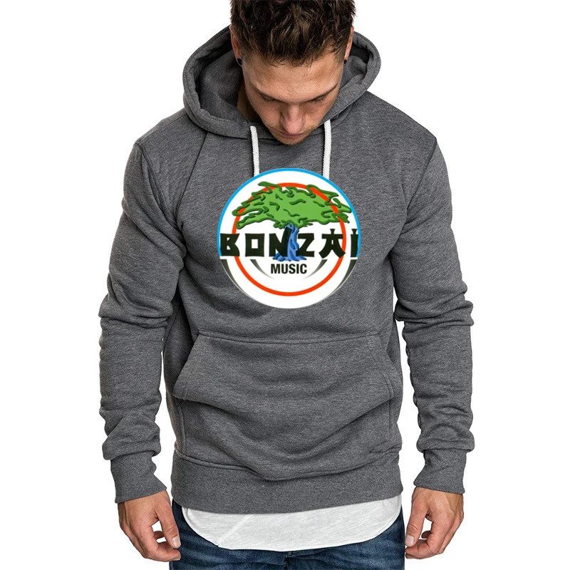 

Men's Hoodie Bonzai Records Music Print Unisex Hooded Fleece Sweatshirt Cotton Pullover Outwear Casual High Quality Streetwear